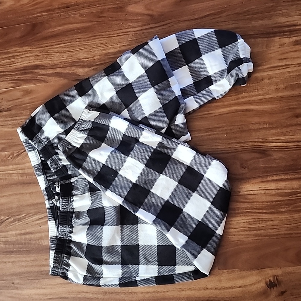 Black and White fleece PJ bottoms